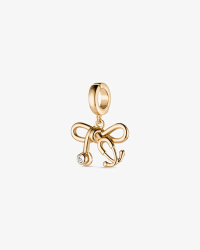 Tiny Stethoscope Bow Pendant Charm