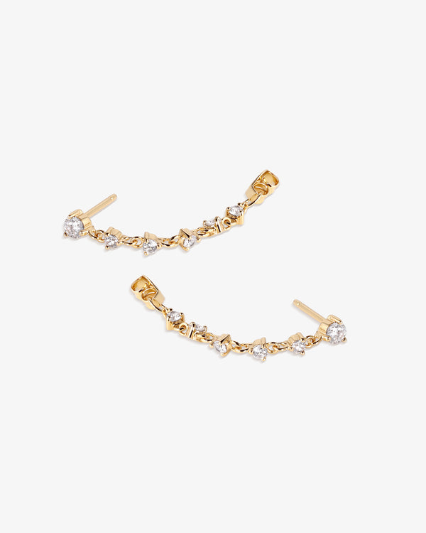 Crystal Drop Chain Earrings