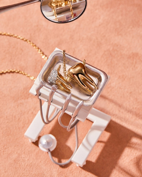 Tooth w/ Cavity Pavé Stud Earrings