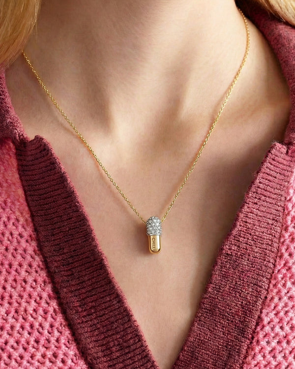 Chill Pill Pavé Necklace