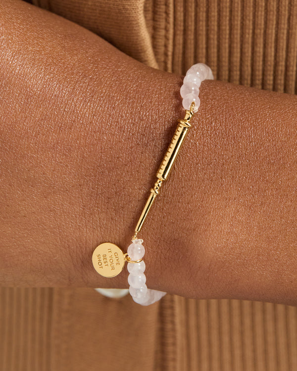 Give It Your Best Shot (Syringe) Bracelet in Rose Quartz