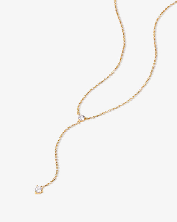 Duo Stone Lariat Necklace