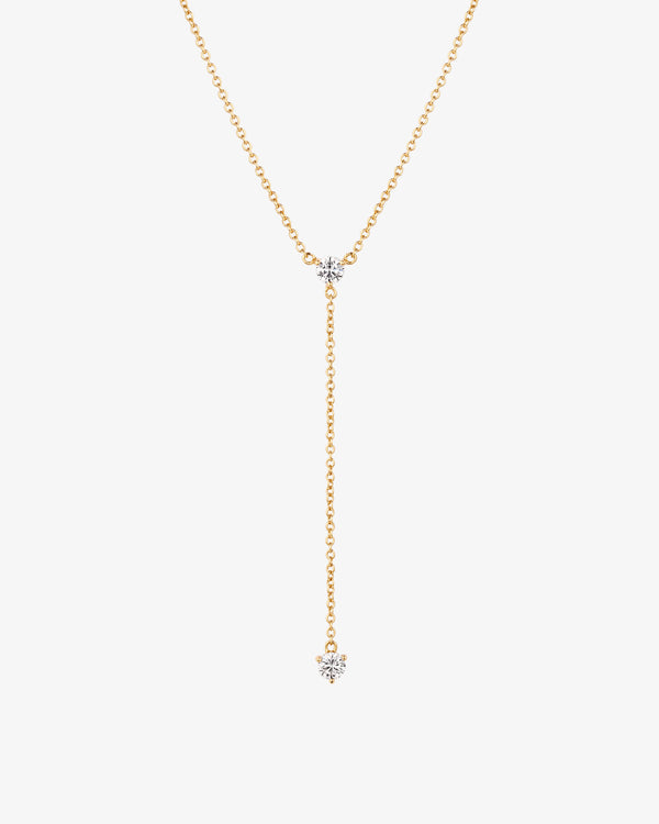 Duo Stone Lariat Necklace