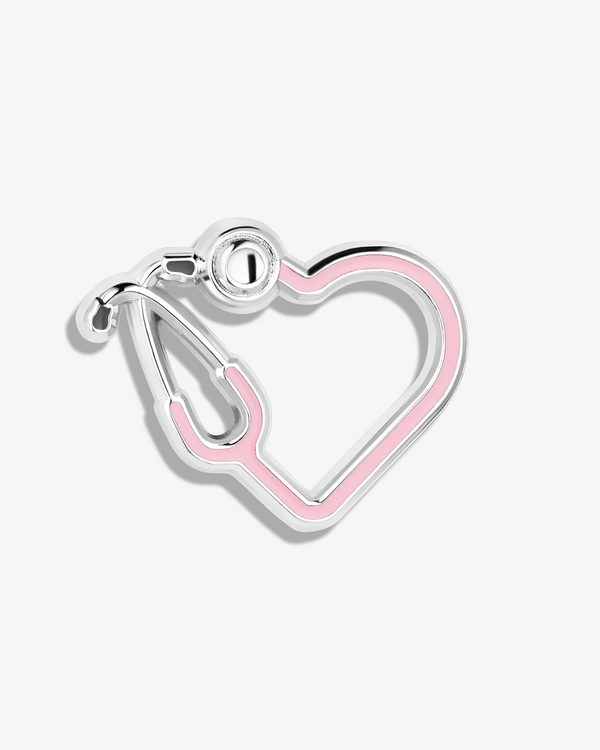 Heart-Shaped Stethoscope Lapel Pin