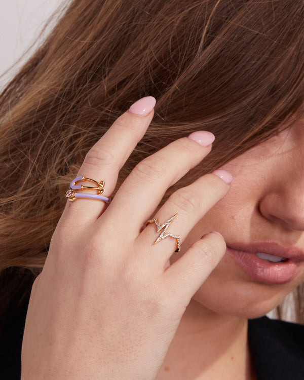 Pavé Heartbeat EKG Ring