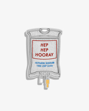 Heparin IV Solution Bag Lapel Pin - V Coterie