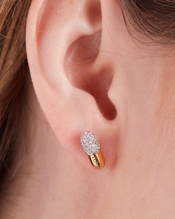 Love Pill Pavé Stud Earrings