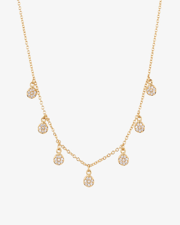 Multi Pavé Disc Drop Necklace