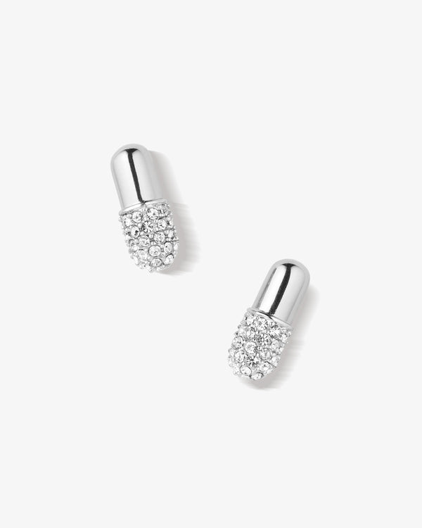 Pill Pavé Stud Earrings