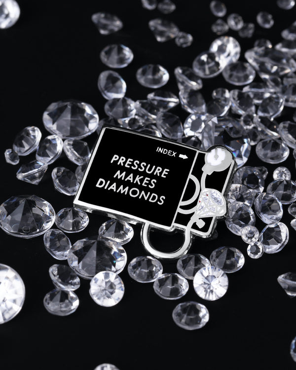Pressure Makes Diamonds Sphygmomanometer Lapel Pin