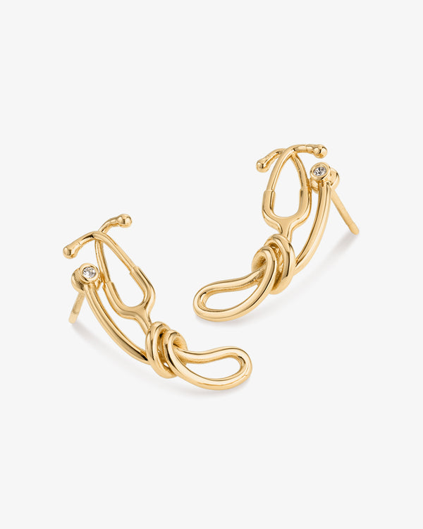 Stethoscope Knot Stud Earrings