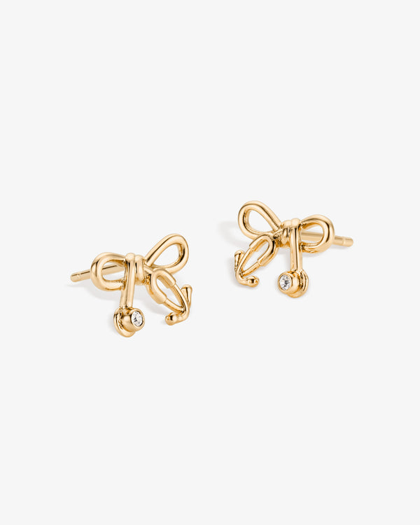 Tiny Stethoscope Bow Stud Earrings