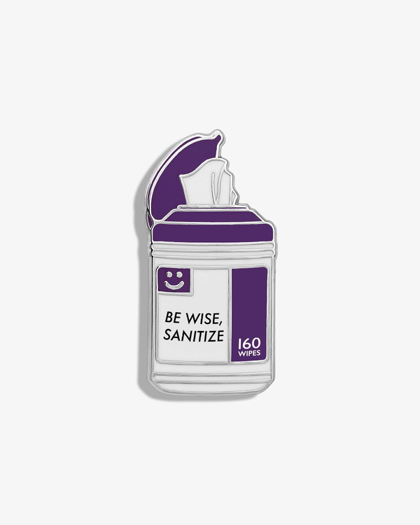 Be Wise, Sanitize (Sanitizer Wipes) Lapel Pin - V Coterie