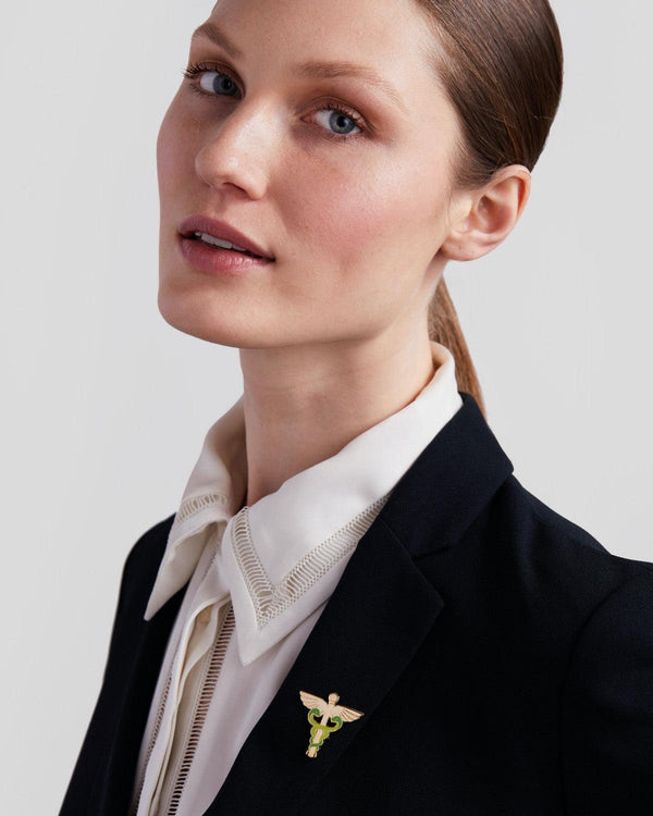 Modern Caduceus Lapel Pin - V Coterie