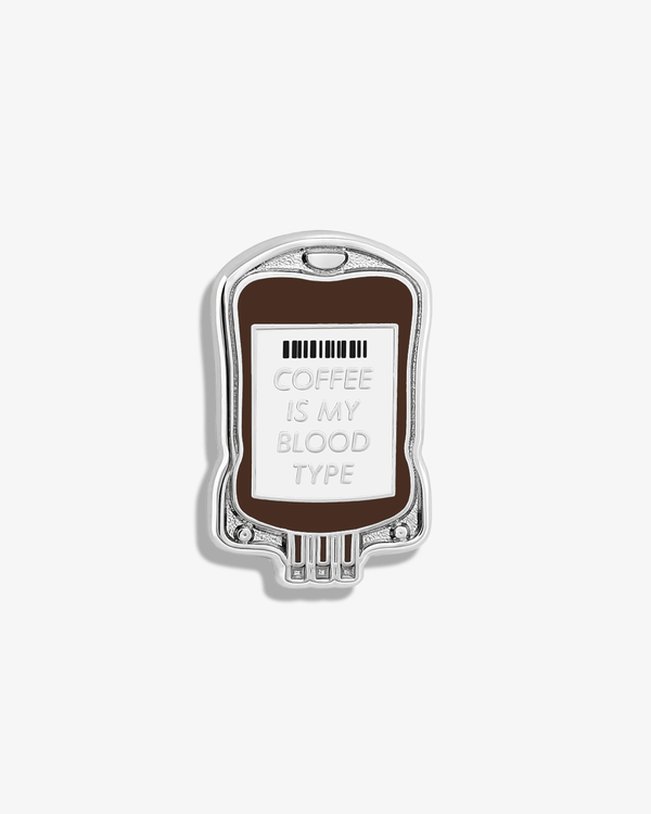 Coffee Is My Blood Type Lapel Pin - V Coterie