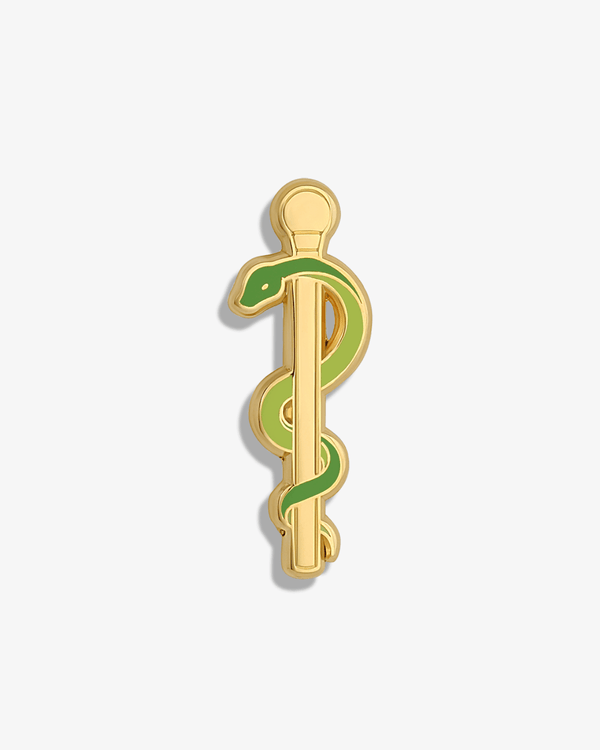 Modern Rod of Asclepius Lapel Pin - V Coterie