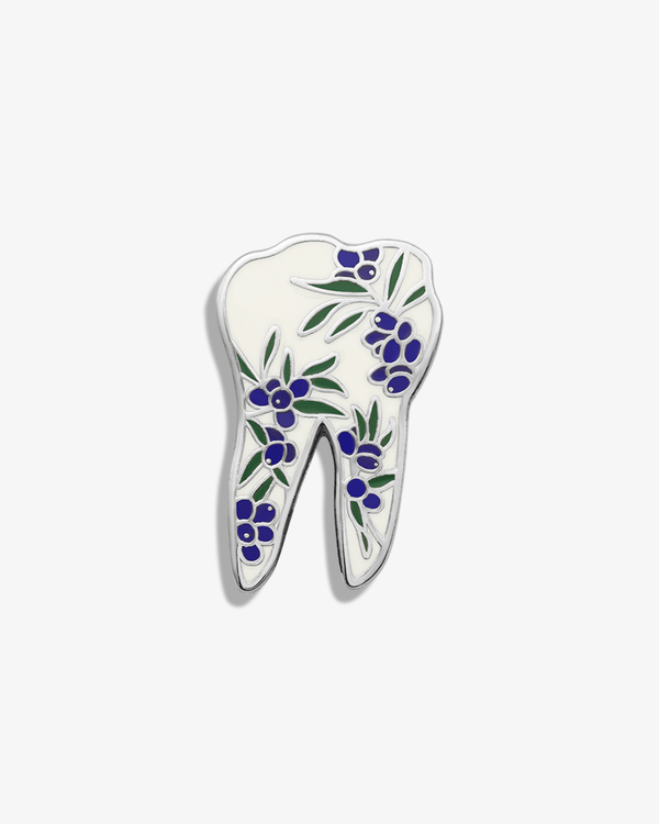 Tooth w/ Berries and Leaves Lapel Pin - V Coterie
